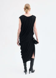 Draped Top in Crepe Jersey - Black - CO Collections